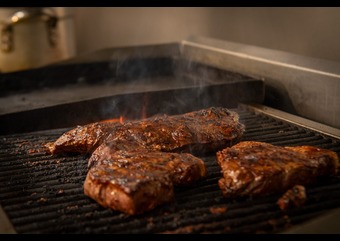 Steak on grill